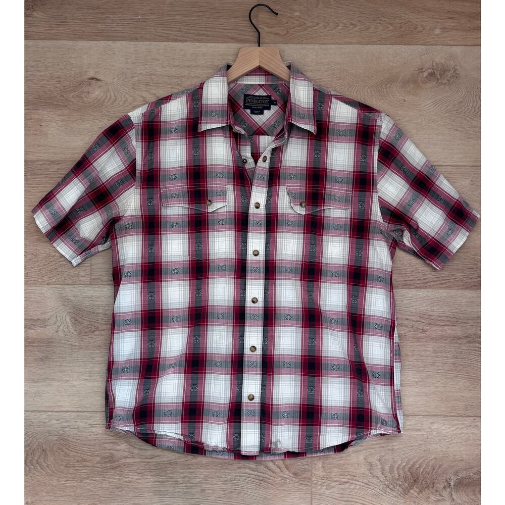 Pendleton Men’s Plaid Snap Front Short Sleeve Shirt Medium